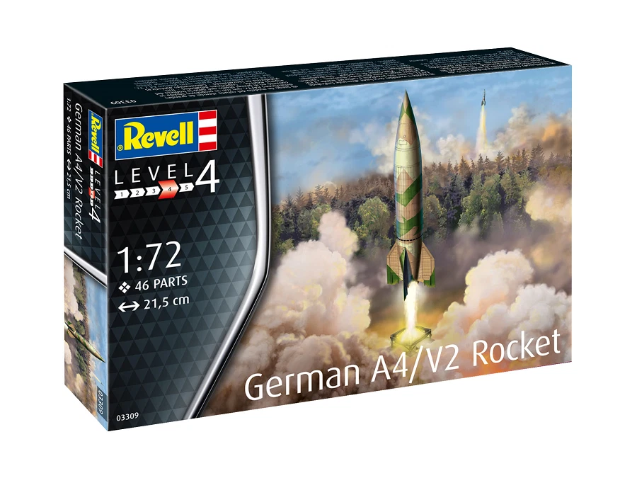 REVELL 1 72 KIT IN PLASTICA RAZZO TEDESCO GERMAN A4/V2 ROCKET ART 03309