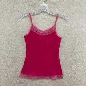 Camiseta sin mangas Y2K vintage camisola XS rosa sujetador incorporado Boho Fairy Grunge Whimsigoth - Imagen 1 de 11
