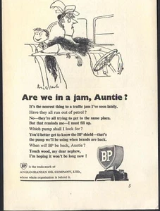 RONALD SEARLE & BP Super Petrol - Full-page Cartoon from 1957 Magazine. - Picture 1 of 1