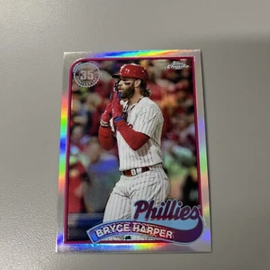 2024 Topps Chrome BRYCE HARPER 35th Anniversary 1989 Refractor Phillies 🔥 - Picture 1 of 2