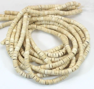 5 Strands of 22" White Color Column Coconut Heishi Beads 5mm Jewelry Making - Picture 1 of 4