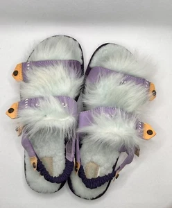 UGG Desert Dream Slingback Sandal Size 8 Patent Lamb Fur Shoes - Picture 1 of 10