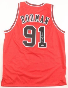 Dennis Rodman Signed Chicago Bulls Jersey (PSA) 7xNBA Rebound Champion - Picture 1 of 6