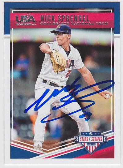 Nick Sprengel Signed 2018 Panini Baseball USA Stars and Stripes Tampa Bay Rays  - Image 1 of 1
