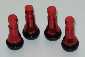 100 Set of TR414 Valve stem and Red Color Long sleeve Cover with cap - Picture 1 of 3