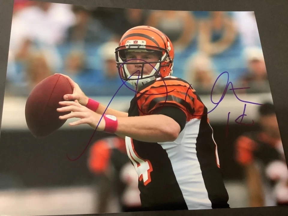FOTO ASSINADA POR ANDY DALTON 8X10 CINCINNATI BENGALS FUTEBOL NFL CERTIFICADO DE AUTENTICIDADE AUTOMÁTICO - Imagem 1 de 1