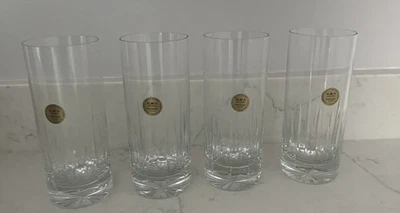 4 BLOCK Dusk Crystal Double Old Fashioned Glasses DOF  RARE Free USA Ship - Image 1 of 4