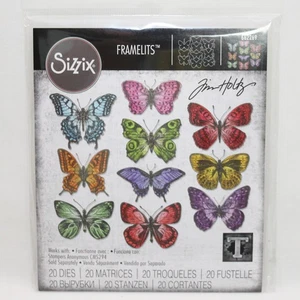 Sizzix Tim Holtz Flutter 662269 Butterfly 20 Dies Framelits Set New - Picture 1 of 3