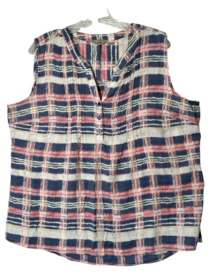 Coral Bay Mujer Algodón Talla XL Multicolor Playa Estampado Sin Mangas Top Foto 1 de 4