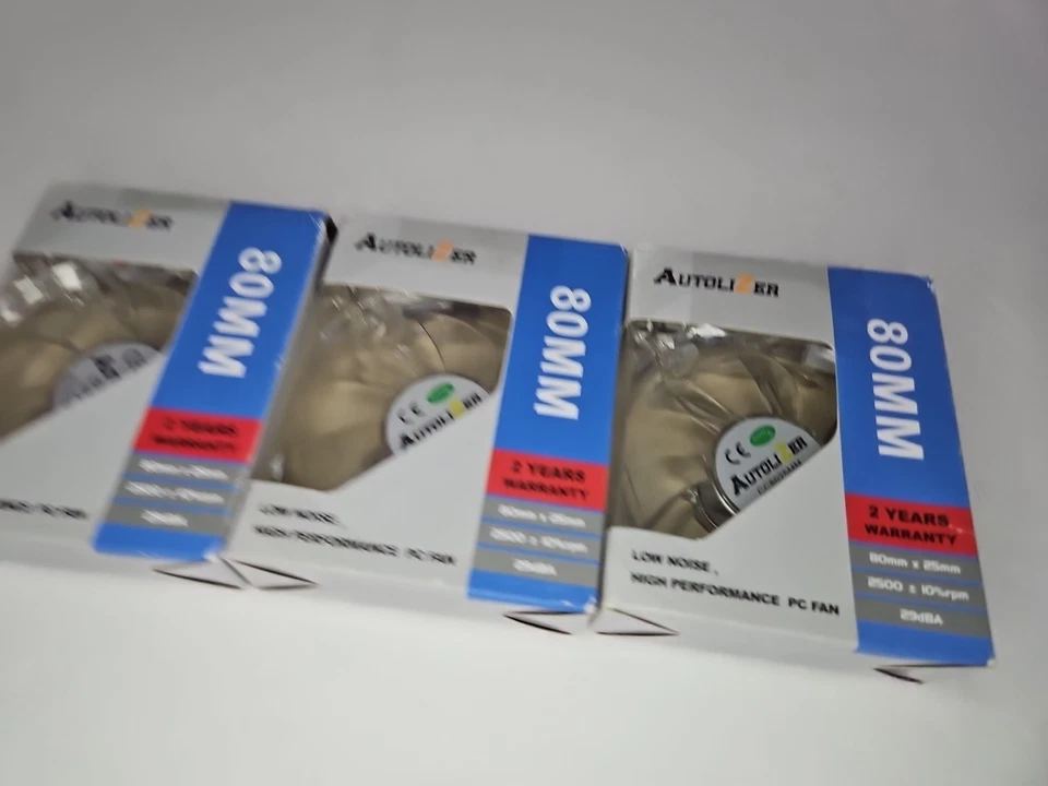 AutoliZer 80mm x 25mm Low Noise High Performance PC FAN Lot - Image 1 of 4