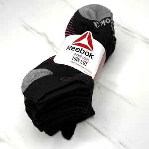 Reebok Ladies 8 Pk Low Cut Black Performance Training Socks Shoe Size 4 -10 New! - Picture 1 of 5