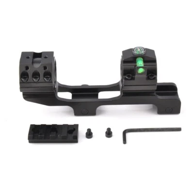 Scope 25.4mm to 30mm Dual Rings w/Picatinny Rail Mounts with Bubble Spirit Level - Image 1 of 4