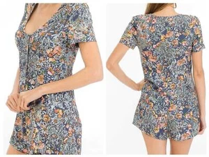 Olivaceous Women's Short Sleeves Floral Print Romper Jumpsuit Size S - Picture 1 of 13