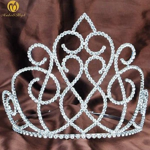 Princess Crystal Rhinestone Tiaras Crowns Bridal Pageant Wedding Hair Jewelry - Picture 1 of 6