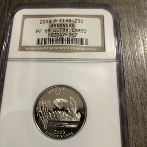 2003-S Proof State Quarter, Arkansas, PF69 Ultra Cameo NGC, - Picture 1 of 1