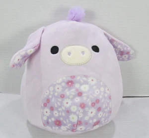SQUISHMALLOW 8" Delzi Donkey Purple Floral Belly EASTER PLUSH - Picture 1 of 8