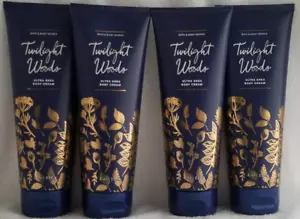 (4) NEW Bath Body Works TWILIGHT WOODS Body Cream Set Winter Berry Cypress Wood - Picture 1 of 5