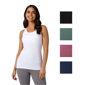 32 Degrees Women's Soft Rib Fitted Racerback Bra Tank Top with Inner Shelf Bra - Picture 1 of 26