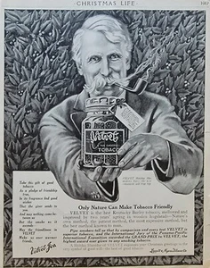 Anuncio de revista vintage de 1916 ""Saludos de Navidad"" de terciopelo Joe Tobacco - Imagen 1 de 1
