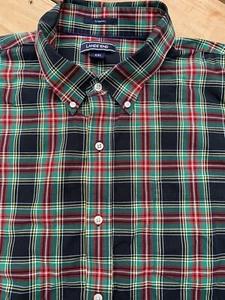 Lands End Shirt Mens XXL 18-18.5 Traditional Fit No Iron Twill Plaid Long Sleeve - Picture 1 of 8