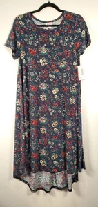 Lularoe Carly Dress (Size Small) Color Blue w/ Flowers, NWT, FREE SHIPPING! 📦 - Picture 1 of 4