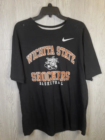 Nike XL Black Wichita State Shockers Basketball Short Sleeve T Shirt Regular Fit Cover
