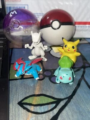 Редкая фигурка Pokemon Mewtwo от Nintendo Hasbro в Master Ball с Pikachu Bulbasaur + - Изображение 1 из 4