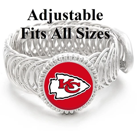 Kansas City Chiefs Football Sterling Silver Mens Womens Bracelet w GiftP D11 Cover
