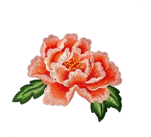 Sew on Peony Patches, Embroidered Flower Appliques for DIY Clothing, Jackets, Je - Picture 1 of 5