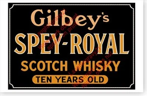 Gilbeys Spey Royal Scotch Whisky Whiskey Retro Bar Decor Advertising Poster - Picture 1 of 1