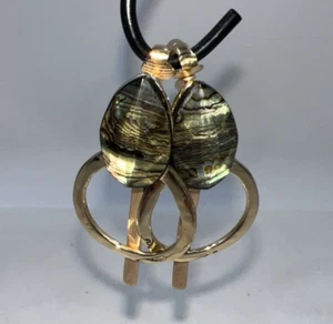 Rob Lee Morris RLM SOHO Clip On Earrings Abalone Shell Gold Tone Drop - Picture 1 of 9