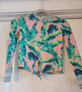 Cabana Life Girls Rash Guard Swim Top Beach Pool Sun Tropical Print LS Size 7/8 - Picture 1 of 3
