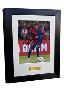 Signed Lamine Yamal Barcelona Autographed Photo Picture Frame Football Poster 8 - Picture 1 of 2