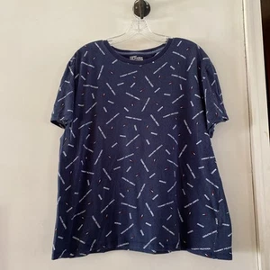 Camiseta Tommy Hilfiger Denim De Colección Estampado Completo Azul Marino Logo Talla L En muy buen estado - Imagen 1 de 10