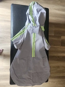 Love LongLong Hooded Dog Nylon Waterproof Grau Regenmantel Poncho Large Neu - Bild 1 von 10