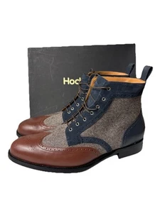 Hockerty Mehrfarbig Unikat Leder Brogue Budapester Schnürstiefel Herren Gr. 45 " - Bild 1 von 12