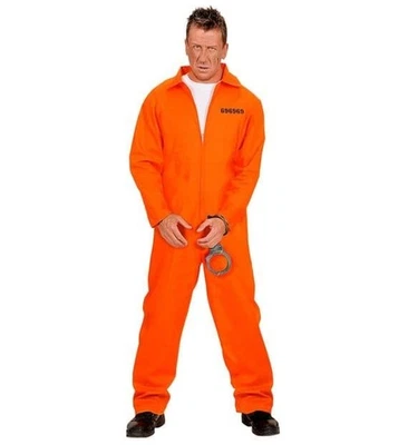 Disfraz de prisionero inmate naranja de Halloween para hombre Foto 1 de 2