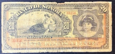 El Banco De Sonora 20 Pesos 1906 - Image 1 of 2