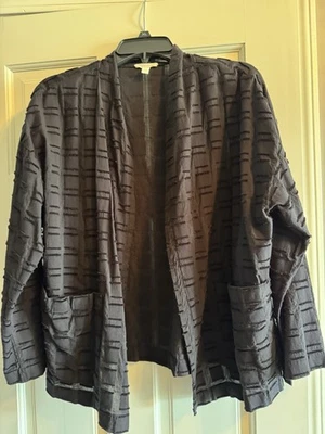 Chaqueta Kimono Eileen Fisher Talla Grande 100% Algodón Orgánico Texturizado Ligera  Foto 1 de 4