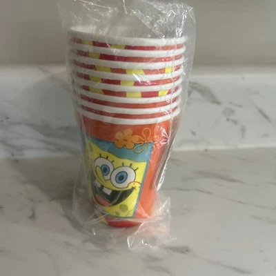 SPONGEBOB BUDDIES HOT / COLD CUPS 9oz - LOT OF 1 PACKAGE  - PARTY SUPPLIES - Image 1 of 3