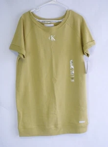 Calvin Klein Damen Sweatshirt Kleid Senffarbe Größe M Neu mit Etikett - Bild 1 von 5