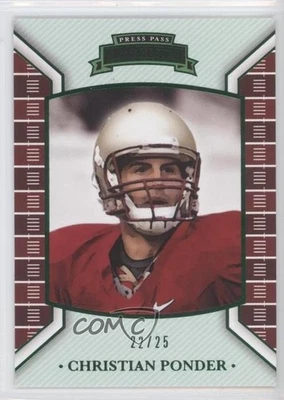 2011 Press Pass Legends Emerald /25 Christian Ponder #6 Rookie RC - Image 1 of 2