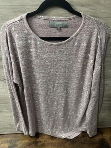 Berkley Jensen Gr. Small Metallic Herzmuster weiches Stretch-Strickoberteil Damen - Bild 1 von 3