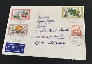 Germany vintage Luftpost Airmail Germany to Australia 1970’s stamps - Bild 1 von 4