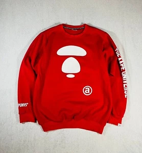 Pull Aape Col Rond Crewneck Rouge XL Y2K Coton Logo Aape Universe Vintage - Picture 1 of 12