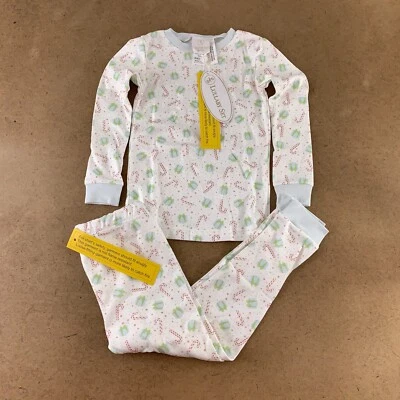 Lullaby Set Toddler Size 4T White Candy Cane Print 2 Piece Cotton Pajama Set NWT - Image 1 of 4
