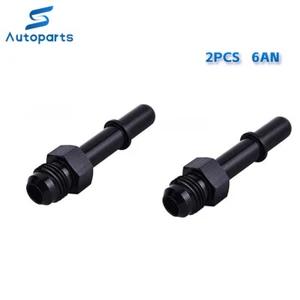2PCS 6AN AN6 EFI Fuel Adapter Fitting to 5/16" Male GM Quick Connect LS Black - Picture 1 of 6