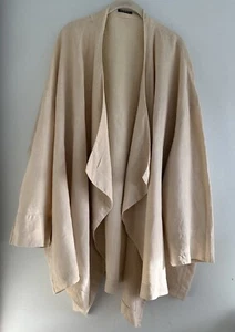 OSKA Women's Linen Beige Waterfall Front Jacket One Size - Picture 1 of 6