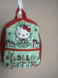 Sanrio Hello Kitty Christmas Red Mini Nylon Backpack NEW - Picture 1 of 3
