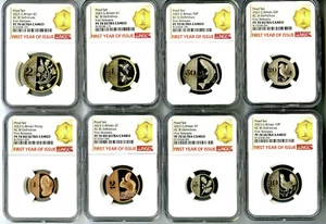 2023 GREAT BRITAIN KCIII DEFINITIVES NGC PF70 8-COIN PROOF SET FIRST YEAR ISSUE - Picture 1 of 2